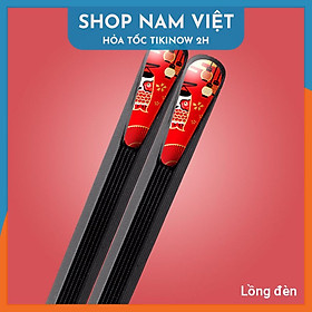 Combo 5 Đôi Đũa Thủy Tinh Đầu Đũa Vạt Xéo Trang Trí Họa Tiết Nhật Bản Phủ Bóng