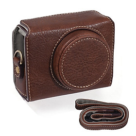 Portable Camera Case Synthetic Leather Camera Carry Bag with Shoulder Strap Replacement for Sony ZV1 ZV-1 Camera