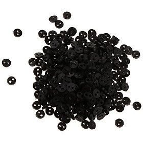 Set of 300 Pieces 4mm 2 Holes Round Mini Buttons Doll DIY Clothing Black