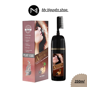 Dầu Gội Phủ Bạc Sin Hair 350ml Màu Nâu Có Lược Chải Giúp Đen Tóc Tự Nhiên Bằng Nhân Sâm Nhật Bản