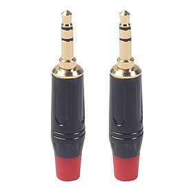 2Pcs Alloy 3.5mm Gold Plated Plug Connector Audio Stereo For Cable DIY Accs