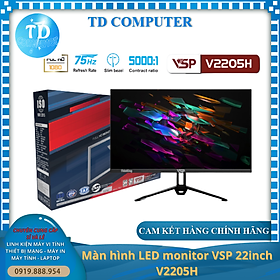 Mua Màn hình máy tính 22inch VSP V2205H  ĐEN  (21.45  VA FHD 75Hz  HDMI+VGA+Audio 3.5) - Hàng chính hãng TECH VISION phân phối