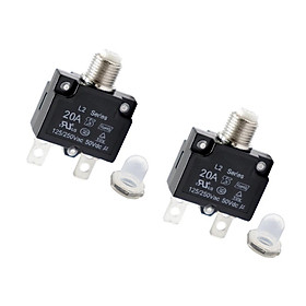 2pcs 20A Circuit Breaker Overload Protector Switch Fuse Resettable 125/250V