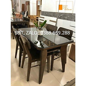 Mua (Tặng kính) Bàn ghế ăn sồi chân chéo 1m2 (4 ghế)
