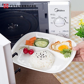 Đĩa ăn 03 ngăn dành cho bé ăn cơm suất, cơm phần Nakaya hàng nội địa Nhật Bản