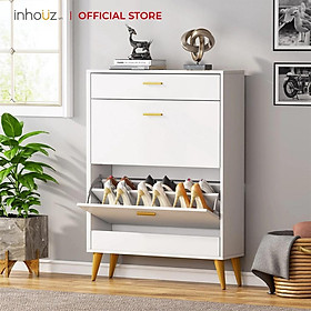 Mua Tủ giày gỗ 2 cánh lật kèm hộc tủ đựng đồ - 16 Pair Shoe Storage Cabinet - INHOUZ - HOTG0007