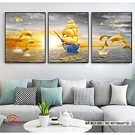 Mua Tranh tô màu theo số Gam bộ 3 thuận buồm xuôi gió BC1109