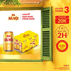 Lốc 6 lon Bia Hà Nội (330ml/lon)