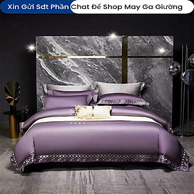 Bộ Chăn Ga Gối Đệm Lụa Tencel Sing 5 Món ANNA NGUYÊN Cao Cấp Chăn Chần Bông Lụa Mềm