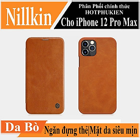 Bao da Leather cho iPhone 12 Pro Max (6.7 inch) hiệu Nillkin Qin (Chất liệu da cao cấp, có ngăn đựng thẻ, mặt da siêu mềm mịn) - Hàng chính hãng