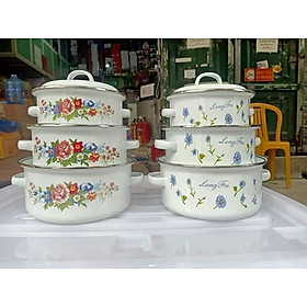 Mua SET 3 NỒI SỨ - THỐ SỨ HOA TRÁNG MEN CAO CẤP ( hoa văn ngẫu nhiên)