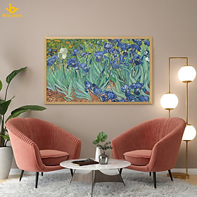 Tranh in canvas trang trí treo tường - Hoa Diên Vĩ "iris" Van Gogh