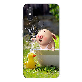 Ốp lưng điện thoại Xiaomi Mi 8 SE hình Heo Con Tắm Hồ - Hàng chính hãng