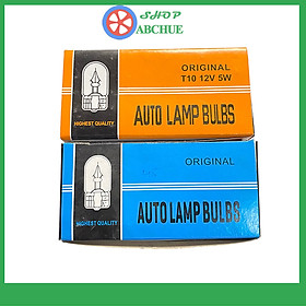 Combo 5 - 10 Bóng Đèn T10 12V- 24V 5W 1 Tóc Chân Cắm Halogen