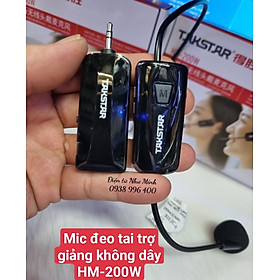 Mua Mic trợ giảng khôgn dây Takstar HM-200W ( mẫu mứoi có Led số thuận tiện rà sóng / đổi tần sóng tránh trùng lặp / móc vòng ) Hàng Chính Hãng