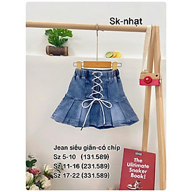 Chân váy xếp ly cho bé gái phối đồ hiphop năng động size 14-50kg mẫu mới (kèm chip)