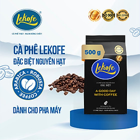 Cà phê nguyên hạt Đặc Biệt Lekofe 80% Robusta 20% Arabica Đắng đậm chua nhẹ Túi 500gram