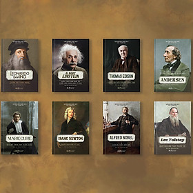 Combo 8 Cuốn Sách Kể Về Cuộc Đời Của Những Thiên Tài: Elbert Einstein + Thomas Edison + Andersen + Leonardo Da Vinci + Marie Curie + Lev Tolstoy + Isaac Newton + Alfred Nobe