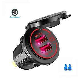 Quick Charge 3.0 kép USB FAST SARY SARCKETORIES PHỤ KIỆN SỬ DỤNG 12V/24V Qc3.0 Outlet với công tắc cảm ứng & đèn LED