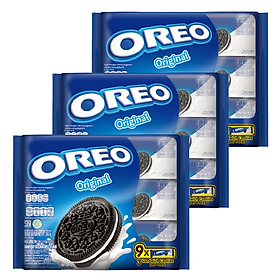 Combo 3 Khay Bánh Quy Sôcôla Oreo Vị Vani 3x248.4g