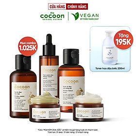 Bộ 5 chăm sóc da mụn chuyên sâu: Gel bÍ đao rửa mặt 140ml + Mặt nạ bí đao 30ml + Toner bí đao 140ml + Serum bí đao 70ml + Thạch bí đao Cocoon 30ml