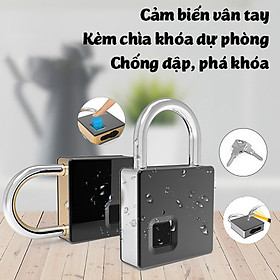 Mua Ổ khóa vân tay kèm chìa khóa cỡ lớn FL-S5 chống nước chống phá khóa lưu 10 vân tay