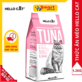 Hình ảnh Thức Ăn Hạt Cho Mèo Thái Lan Hello Cat Tuna 1.2Kg - Tặng Lon Pate Hello Cat 190G