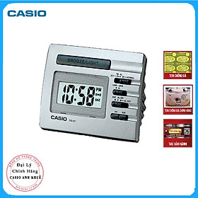 Đồng Hồ Báo Thức Để Bàn Điện Tử Casio DQ-541D-8R Màu Xám Trắng