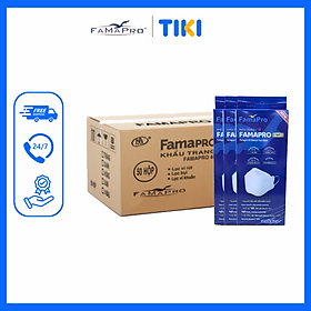 [THÙNG HỘP - FAMAPRO 4D] Khẩu trang y tế kháng khuẩn cao cấp Famapro 4D tiêu chuẩn KF94 (50 hộp/thùng)