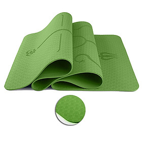 Thảm Tập Yoga Định Tuyến 8mm TPE 2 Lớp Cao Cấp Tặng Kèm Túi Đựng - Thảm Yoga Chống Trượt Chính Hãng Gubix