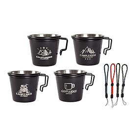 5x Outdoor  Cups Handle Mugs for Camping Survival Travel BBQ