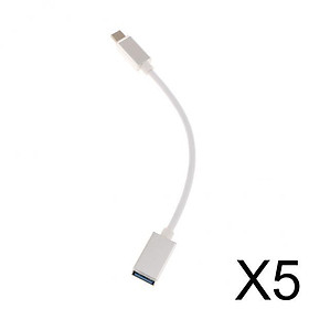 5x USB Type C to USB 3.0 Adapter Charging And Synchronization Cable OTG Host Cable Silver