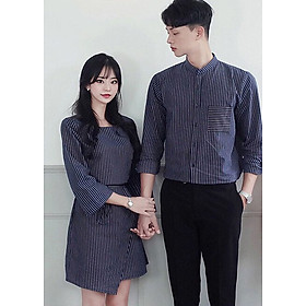 Bộ áo váy sơ mi cặp cao cấp, đồ đôi thời trang thiết kế nam nữ chất đẹp AV173