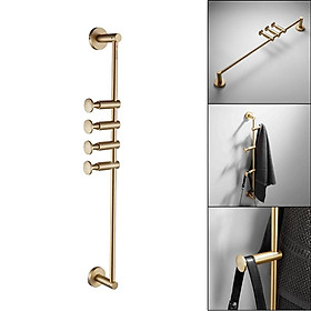 4-6 Hooks Wall Mount Coat Hooks Coat Rack for  Clothes Space Saving brass - brass