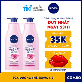 Combo 2 Sữa Dưỡng Thể Dưỡng Trắng NIVEA Hương Hoa Hồng Radiant Rose (350ml) - 85707