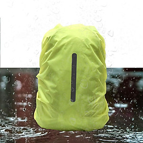 Backpack Rain Cover Dustproof Reflective Rucksack Cover for Camping - Green