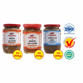 Combo 1 Hũ Mắm Cá Linh 400g + 1 Hũ Mắm Cá Cơm 440g + 1 Hũ Mắm Cá Sặc 400g Sông Hương Foods