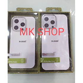 Ốp lưng Memumi dành cho iPhone 15Pro/ 15 Pro Max chống sốc siêu mỏng 1mm Độ trong tuyệt đối, chống trầy xước, chống ố vàng - Hàng Chính Hãng