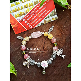 Vòng tay thiết kế ngũ sắc charm hoa hợp kim cao cấp