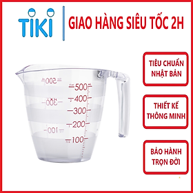 Cốc đong chia vạch Yoko 500ml, 200ml chịu lực tốt và chịu nhiệt, nhựa SAN nguyên sinh không chứa BPA