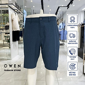 Quần short nam owen màu xanh melange đậm SS231421