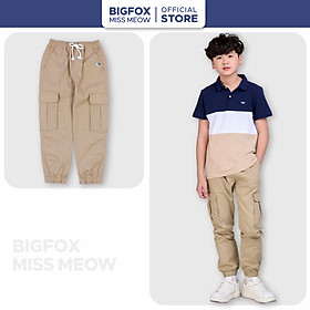 Quần dài kaki bé trai Bigfox Miss Meow size đại, jogger túi hộp, đi học cỡ 5,9,11 tuổi 30kg 40kg - LONG CARGO KAKI 2050 - 110cm,15 - 17kg (5)