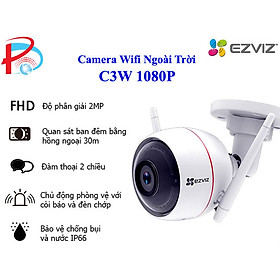 Camera Wifi Ngoài Trời EZVIZ C3W 1080P có đèn còi Báo Động, đàm thoại 2 chiều - Hàng Chính Hãng