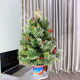 Cây thông noel mini để bàn 60CM CƯỚC NỞ HOA trang trí deocr giáng sinh LP-HN60F-DC-18