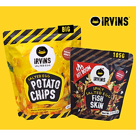 Combo IRVINS Khoai tây 230g + Da cá cay 105g