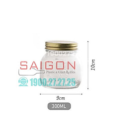 Hũ Gia Vị Mason 150ml , 300ml Nắp Nhôm Vàng | Tùy Chọn Dung Tích