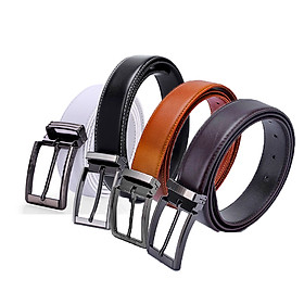 HJ4128-29-30-40 - Dây nịt nam Huy Hoàng viền chỉ 3,5P màu da, đen, nâu, trắng