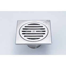 Mua PHỄU THU SÀN NGĂN MÙI INOX  304 BKK-A101 mặt sọc 100mx100mm  phi ống 60mm