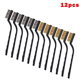 Mua Set 12 bàn chải chà gỉ sét  vệ sinh sạch sơn/rỉ sét/bụi bẩn - Cọ dây đồng Cọ dây thép Cọ dây nilon