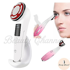 Máy Massage Mặt Làm Đẹp Da 5 in 1 – Photon Nóng Lạnh – EMS Nâng Cơ – Xung Điện Massage Giúp Rửa Sạch Da Mặt, Tăng Cường Hấp Thụ & Khóa Giữ Chất Dưỡng Săn Chắc Làn Da Kèm Máy Massage Mắt RF Giảm Nếp Nhăn Quầng Thâm. Hàng Chính Hãng